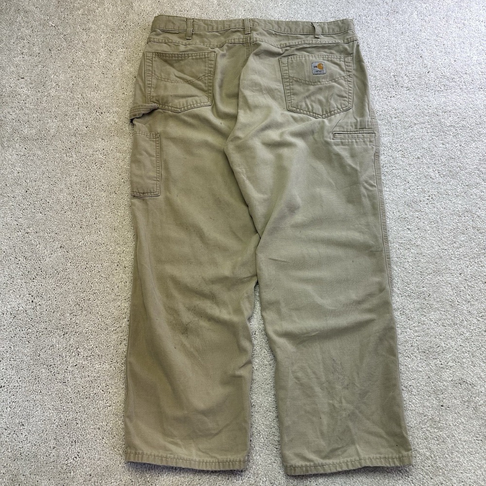 Carhartt Pants Mens 38x30 Tan Fire Resistant Canvas Work Pants FRB159 GKH‎